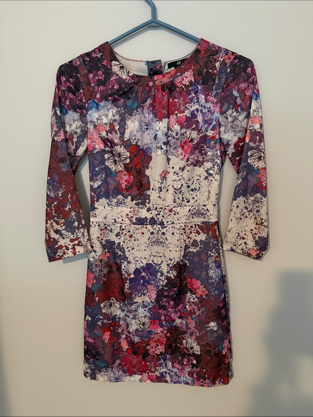 H&M Floral Long-Sleeve Dress - Purple, Pink, White